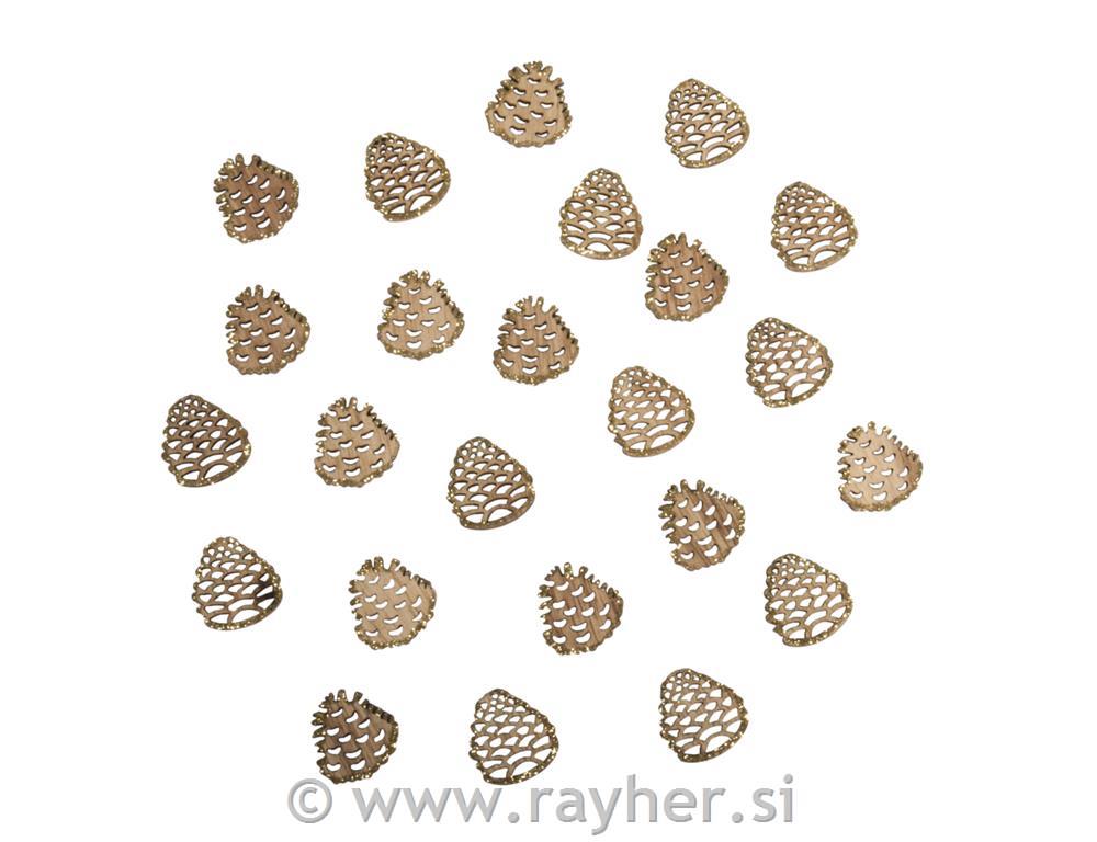 Drveni ukrasi, češeri, 2,5 cm, 12 kom