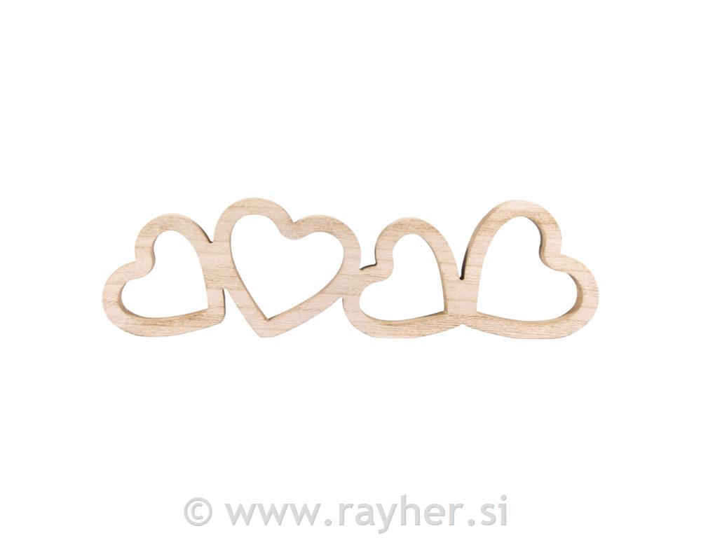 Wooden decorative objects Heartsnatural39x11x2cm