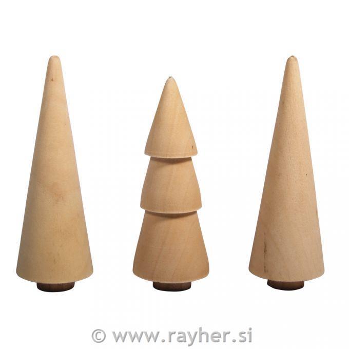 Drvene smreke, natur, v.:7.8-8.5cm, set