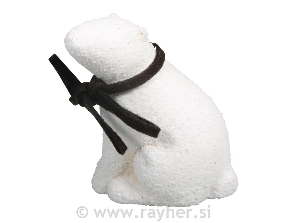 Polarni medvjed iz keramike, bijeli, 5x3