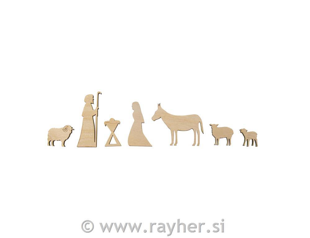 Sveta družina, natur, 7-delni set, 3-8cm