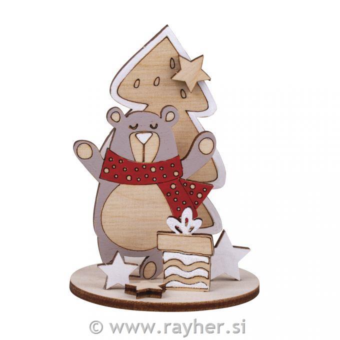 Wooden model Xmas Bear set 2