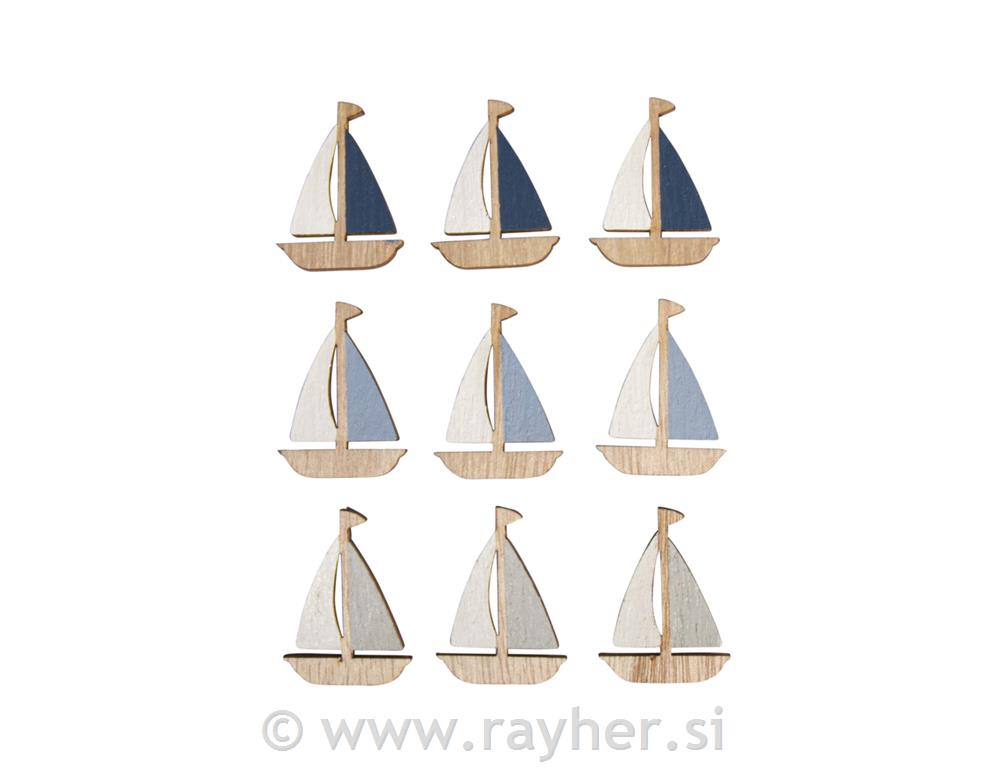 Drvene jedrilice, 3-4 cm, set 9