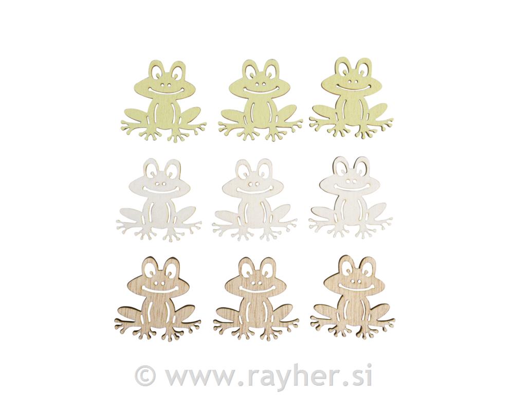 Drvene žabe, 4x4cm, set 9