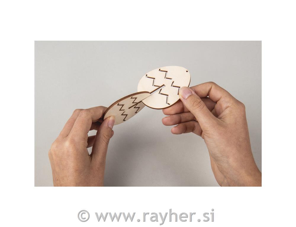 Drvena jaja 3D, 5,5x7cm, set 3