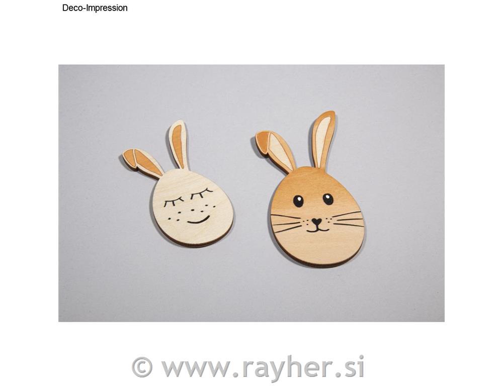 Drveni zečići, prirodni, 8+10+12cm, set4
