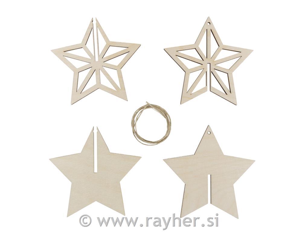 Privjesak zvijezda 10 cm set 2