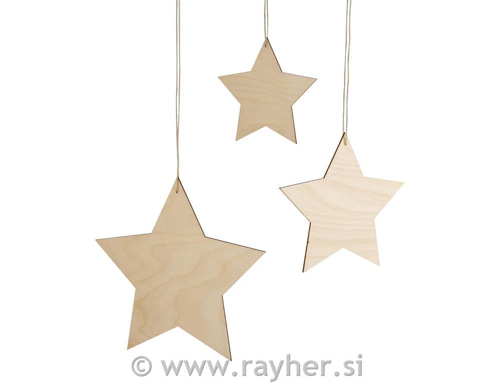 Privjesak zvijezda 12+15+20 cm set 3