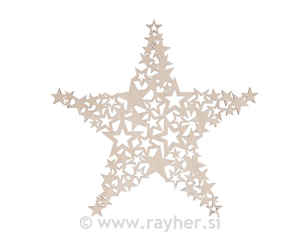 Wood decor Star, FSC Mix Credit,21.7cm otab-bag 1pc