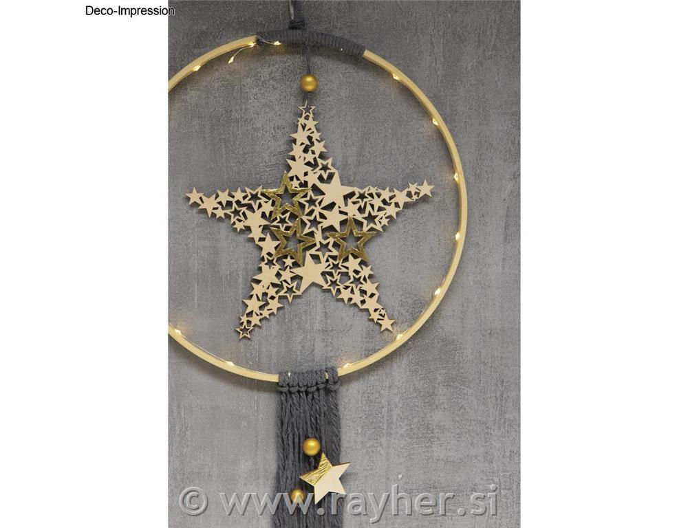 Wood decor Star, FSC Mix Credit,21.7cm otab-bag 1pc
