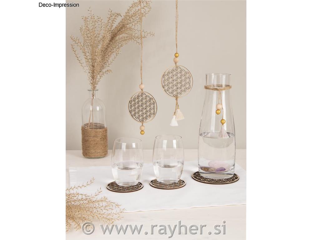 Drveni ukras "Flower of Life,9+12cm set55