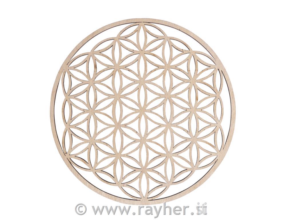 Drveni ukras "Flower of Life", 15 cm