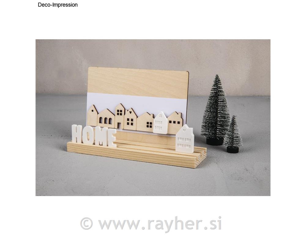 Drveni ukras Mini kućice 10,6x3,4 cm i 14,1x3,4 cm 2 kom