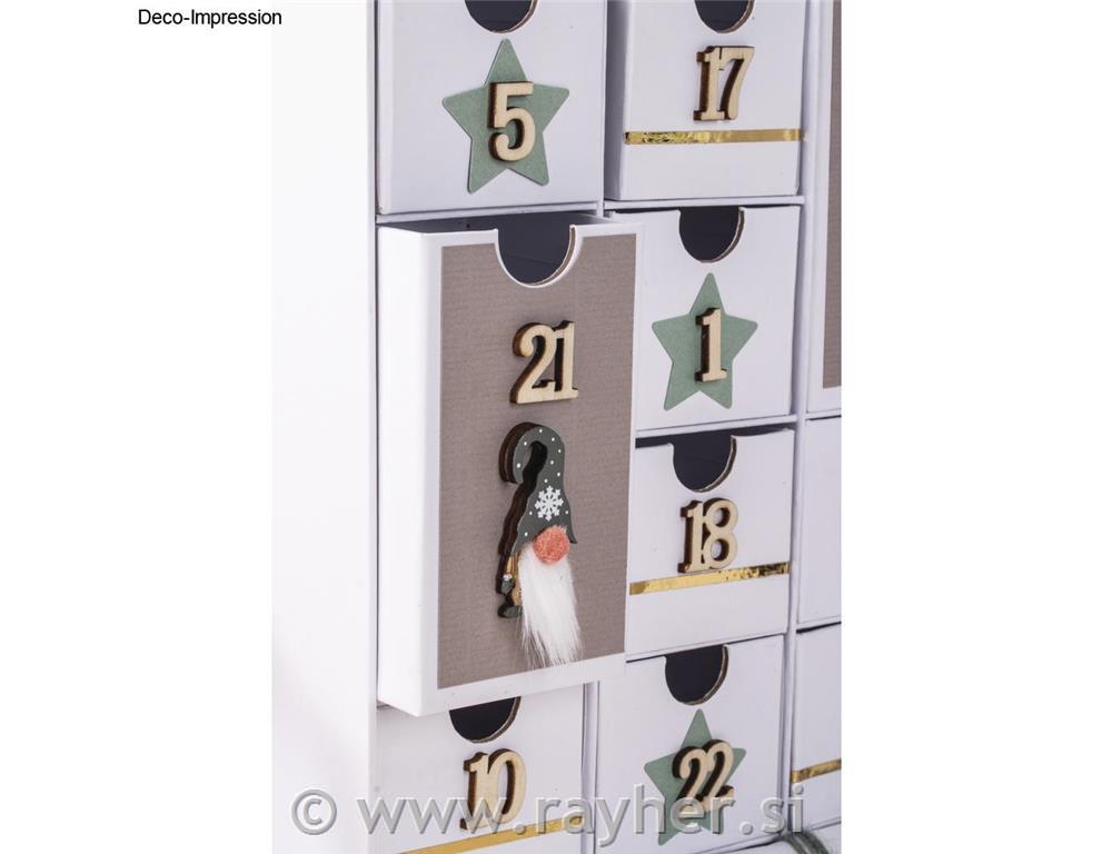 Adventski kalendar drveni brojevi 1-24 1,7 cm, 24 kom