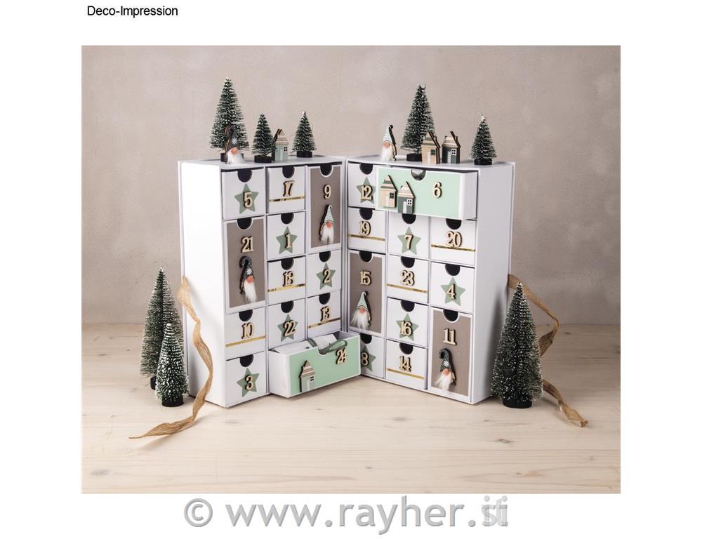 Adventski kalendar drveni brojevi 1-24 1,7 cm, 24 kom