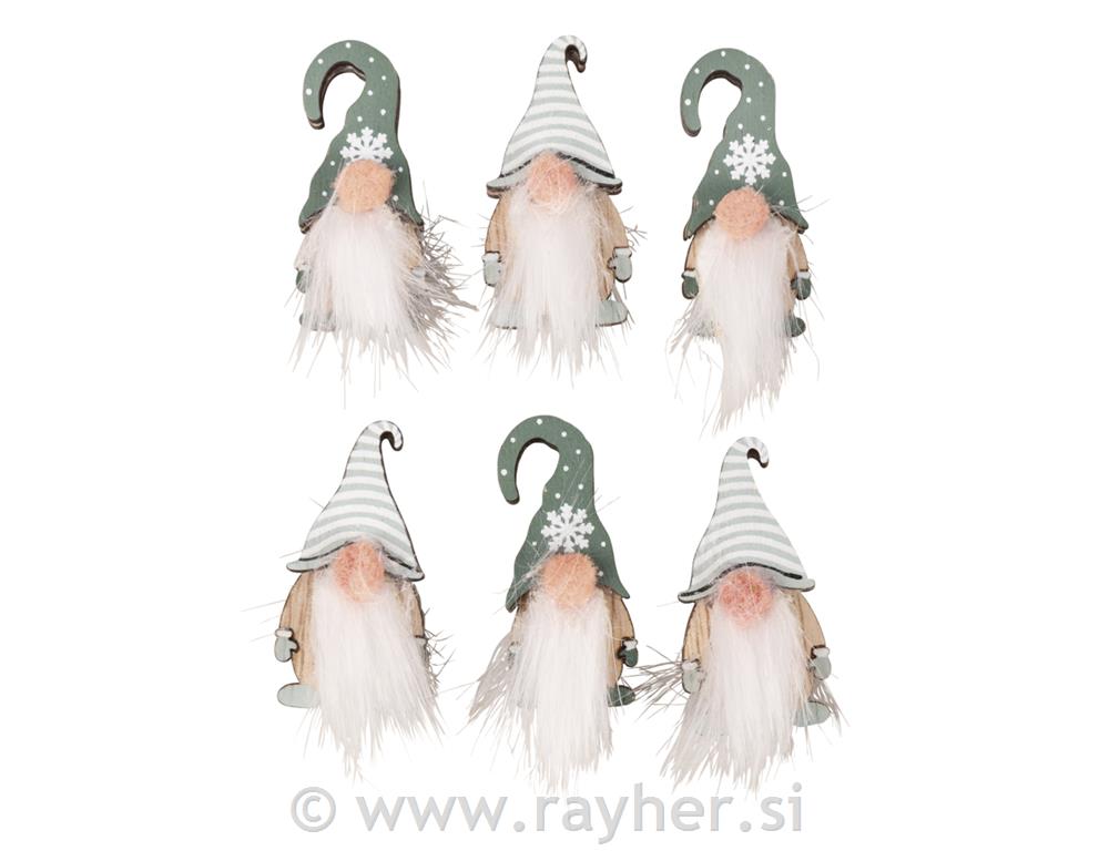 Drveni ukrasi Patuljci 2,3x4,5 cm 6 kom