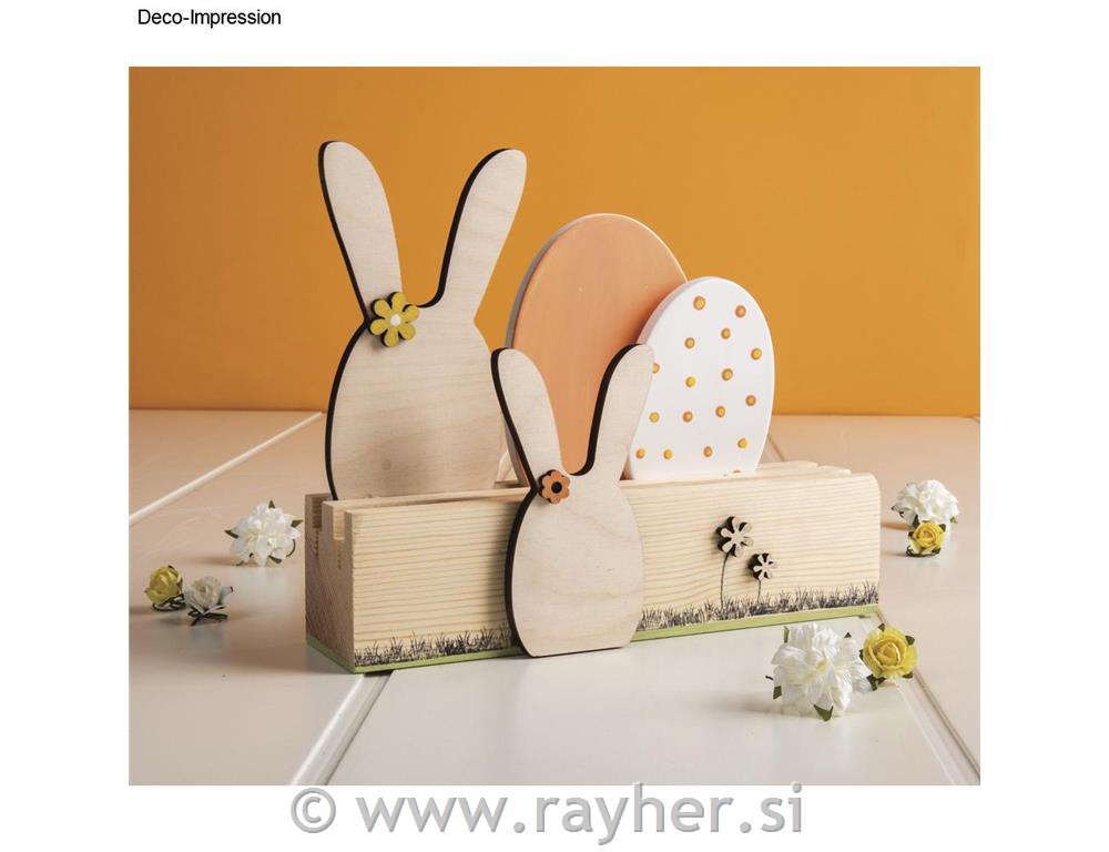 Drveni ukrasi uskršnji zečići 8,7-12,4cm8,7-12,4cm, 4 komada