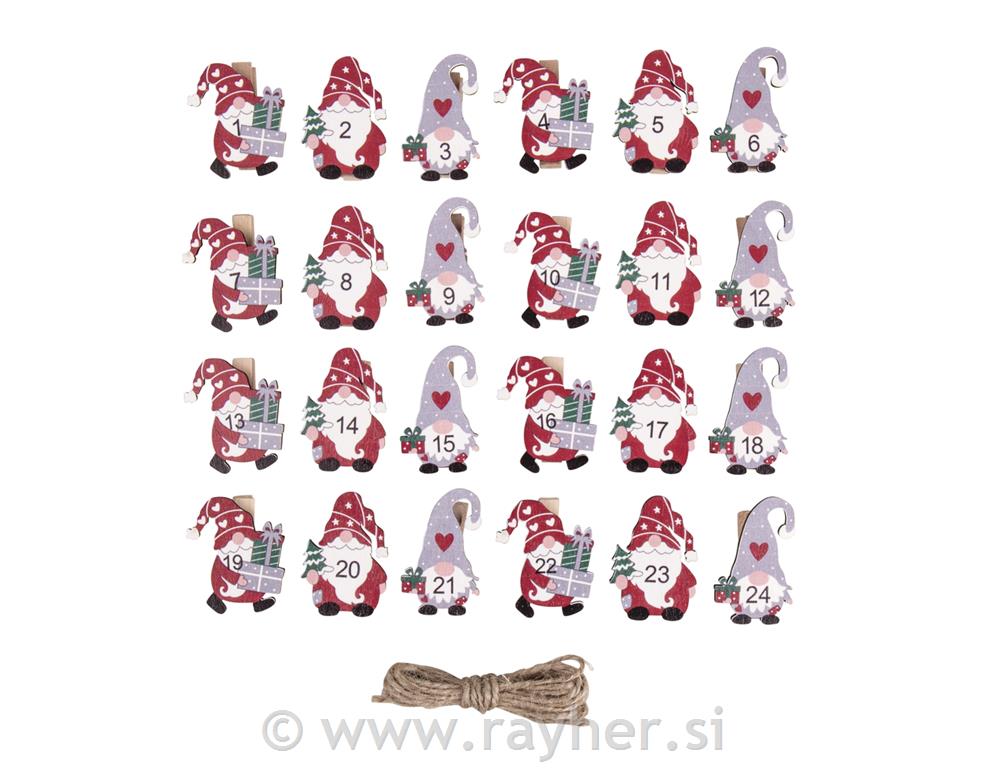 Adventski brojevi, štipaljke,