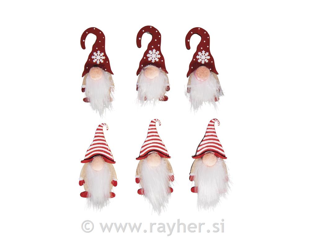 Drveni ukrasi s patuljcima, 2,3 x 4,5 cm