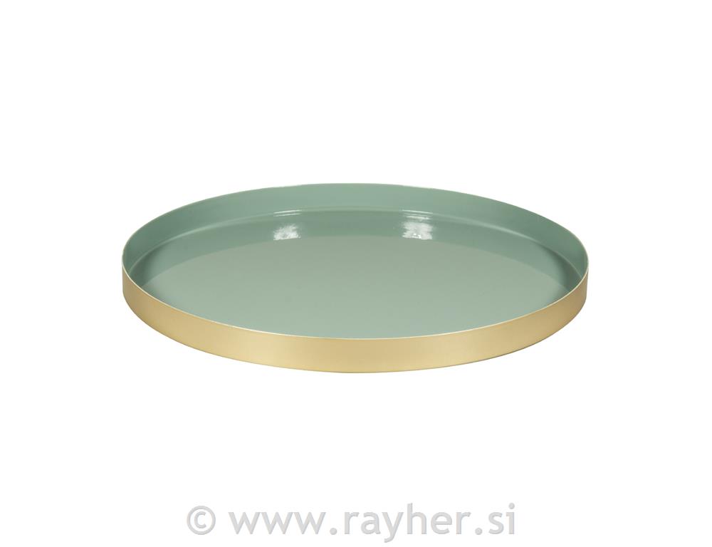 Metalni pladanj, 30 cm, eukaliptus,