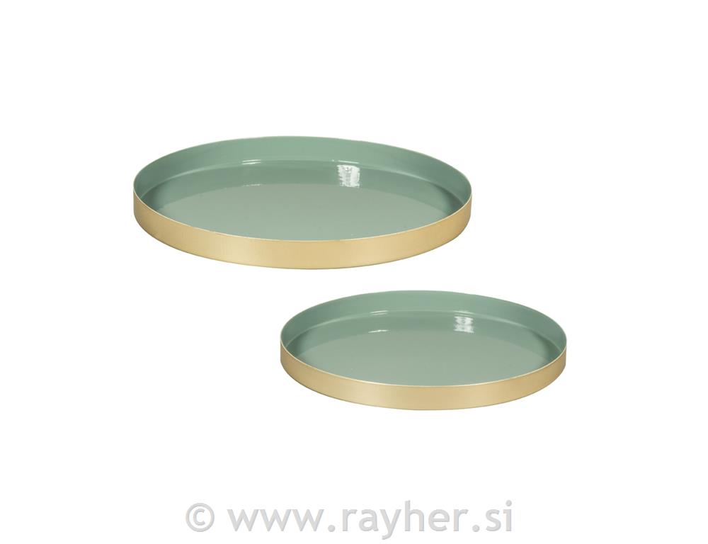 Kovinski pladenj, 20+25 cm, set 2, dvobarven, z gumijastimi penastimi podložkami