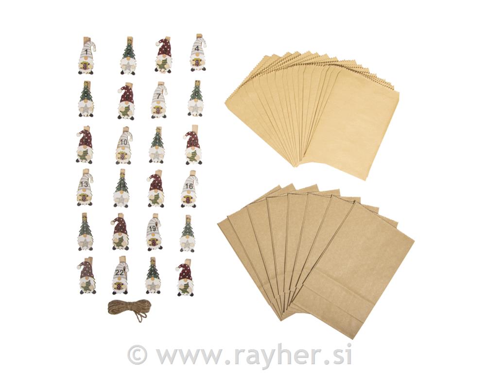 Adventski kalendar, set s patuljcima + š
