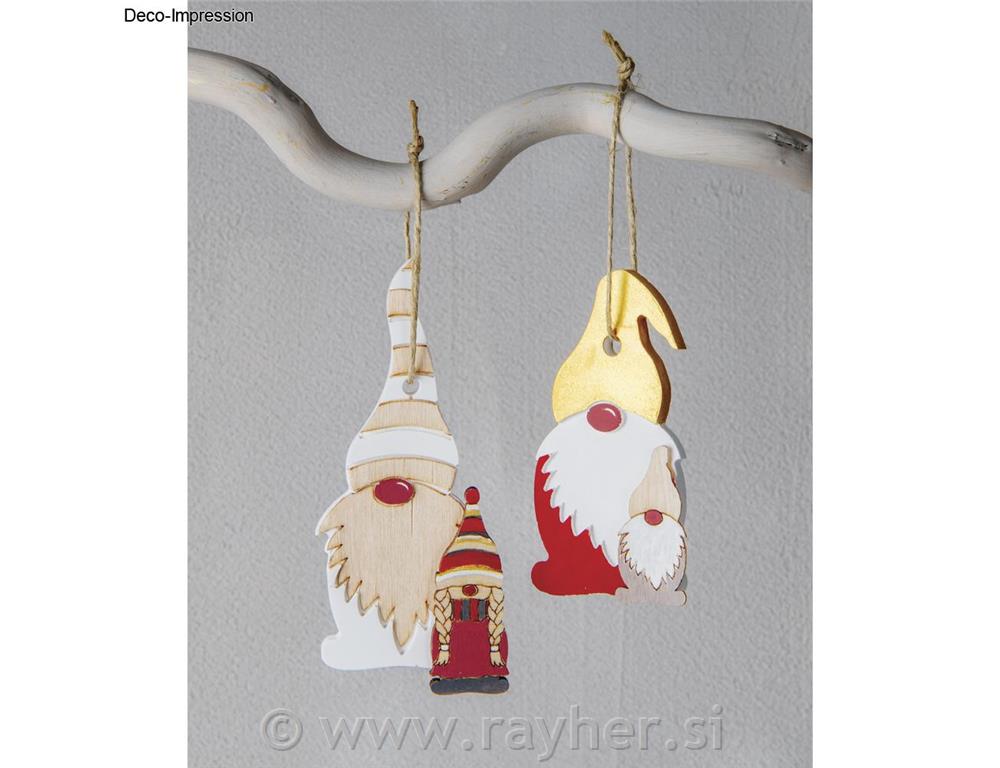 Leseni okraski Palčki, 3.6-9cm, set 18