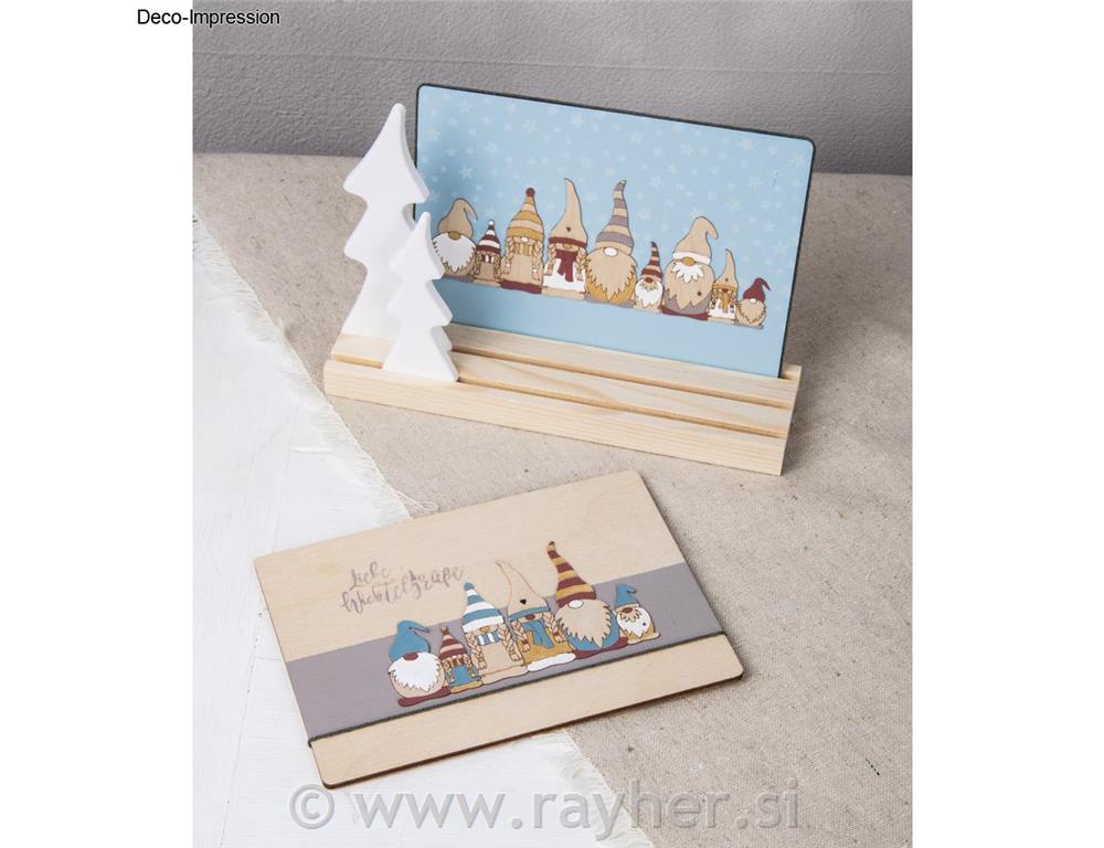 Drveni ukrasi patuljci, set od 42x9,2x5,4+13,2x5,4 cm