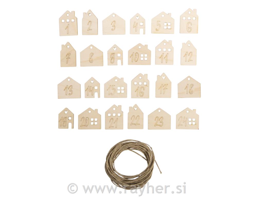 Adventski brojevi, kućice, 2,2-2,6 cm