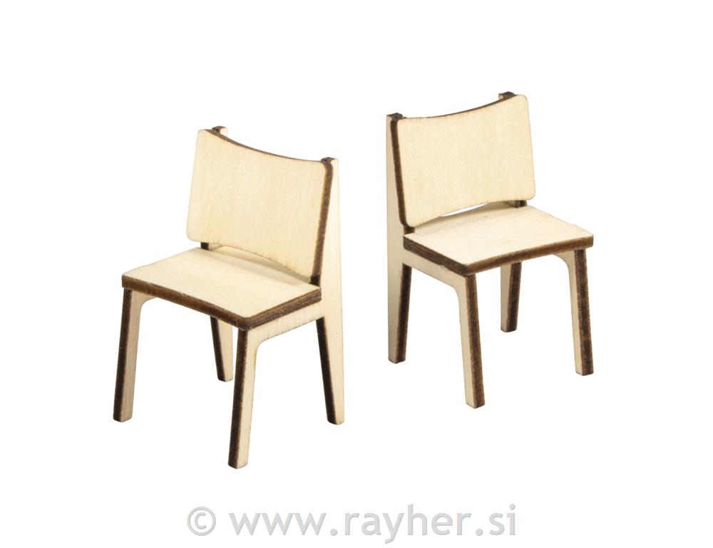 Mini drvene stolice, set od 2