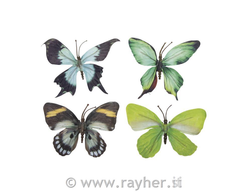 Leptiri 3D, tekstilni, set 4, zeleni