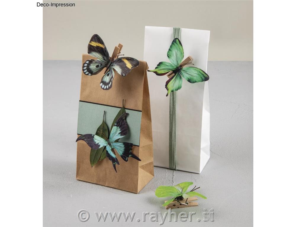 Leptiri 3D, tekstilni, set 4, zeleni