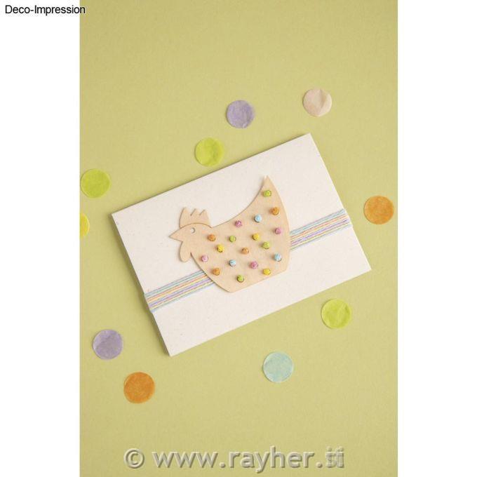 Veneer wood Rooster + chicken5-8cm, 1mm thick, tab-bag 8pcs, natural