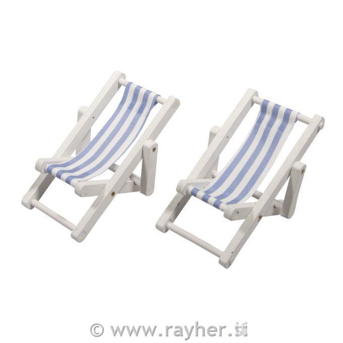 Mini drvena ležaljka za sunčanje,9x5,5 cm, set 2