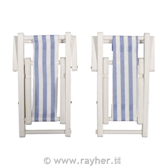 Mini drvena ležaljka za sunčanje,9x5,5 cm, set 2