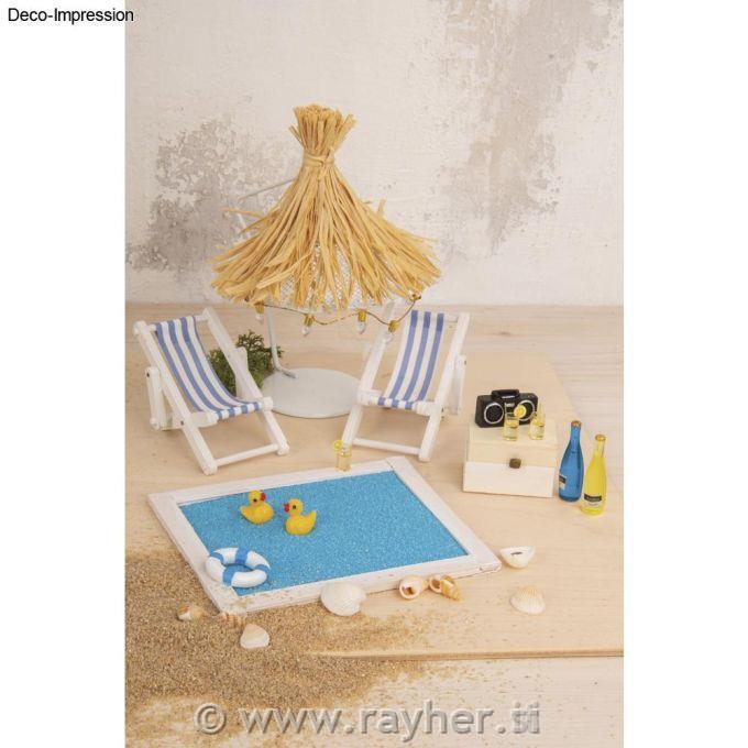 Mini drvena ležaljka za sunčanje,9x5,5 cm, set 2