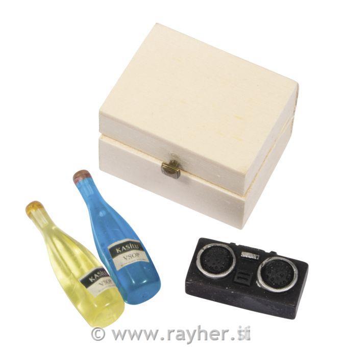 Deco mini radio, boce + kutija za piknik