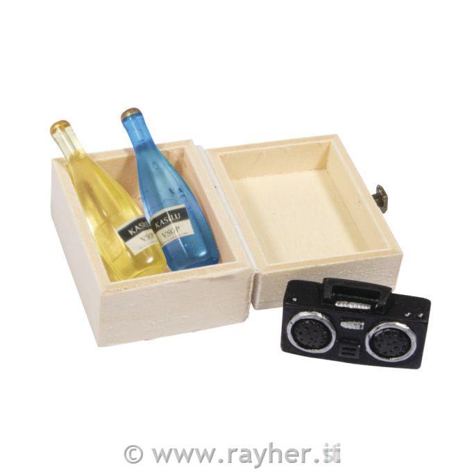 Deco mini radio, boce + kutija za piknik