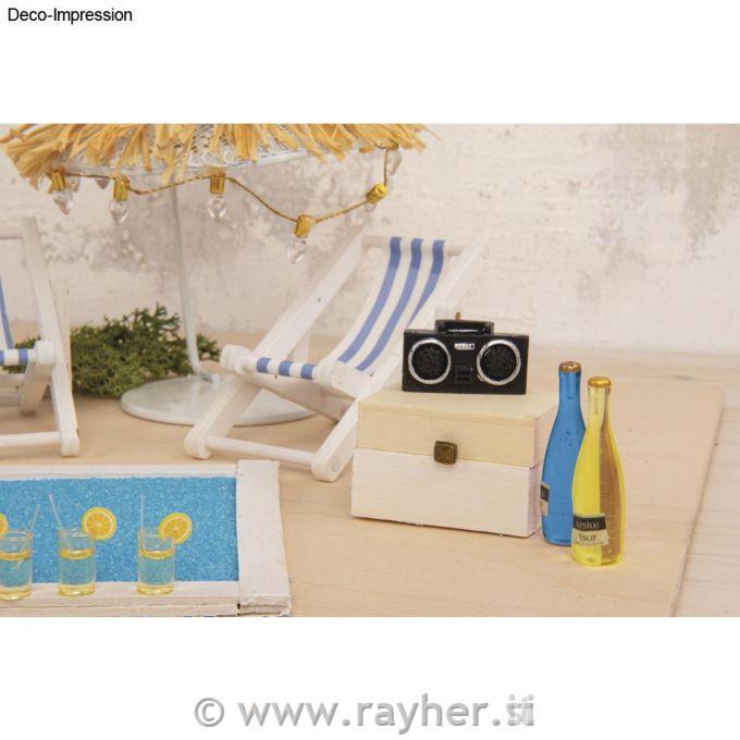 Deco mini radio, boce + kutija za piknik