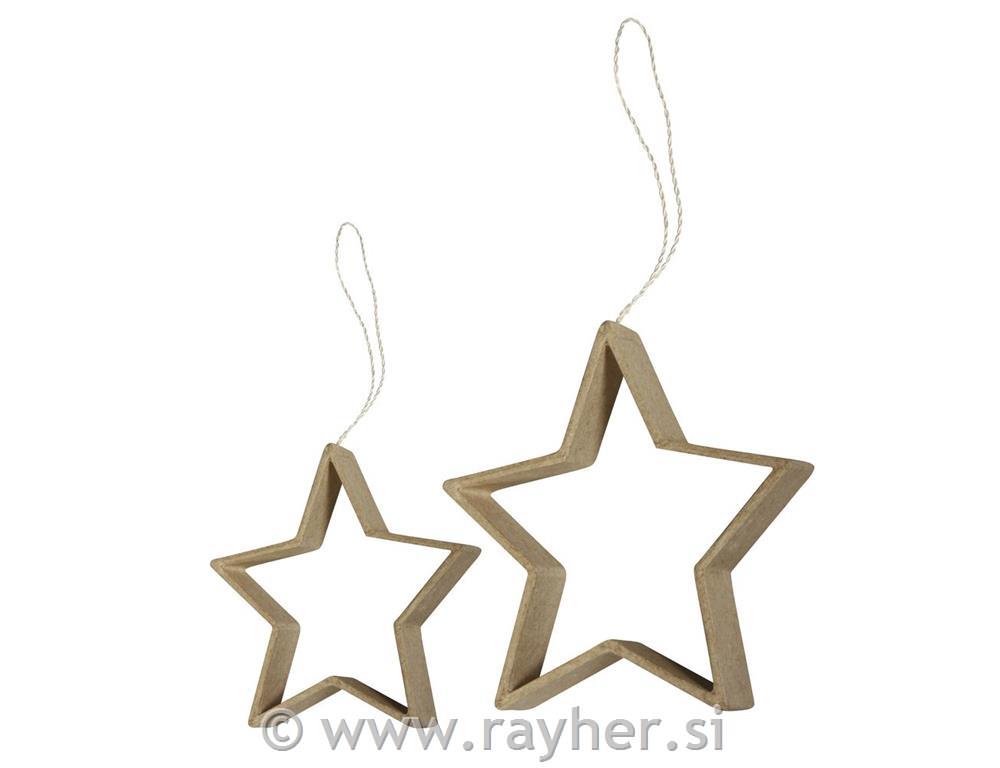 papier m. Quilling hanger FSC Recycled 1, Stars, ,8x8x1,5cm,11x11x2cm,12pc. in T