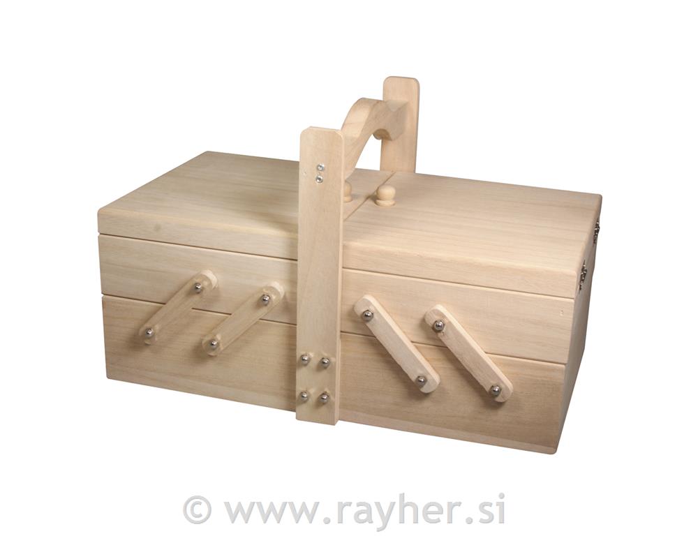 Drveni kovčeg za pribor za šivanje 34,5x20x21,5cm
