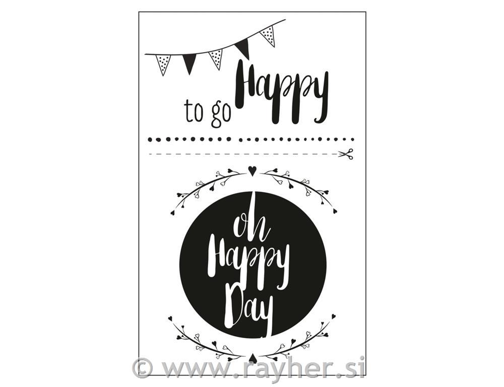 Motivi peel-off "Happy", 10x16cm, 2 lista