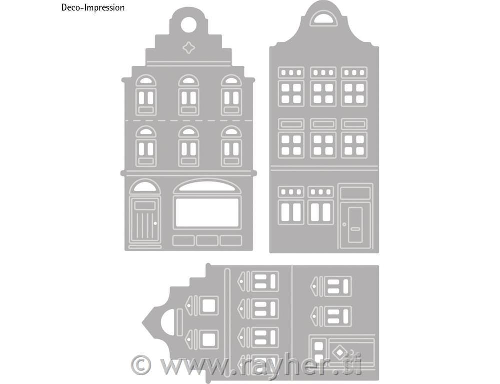 Rezalna šablona, Pročelja hiš, set 3