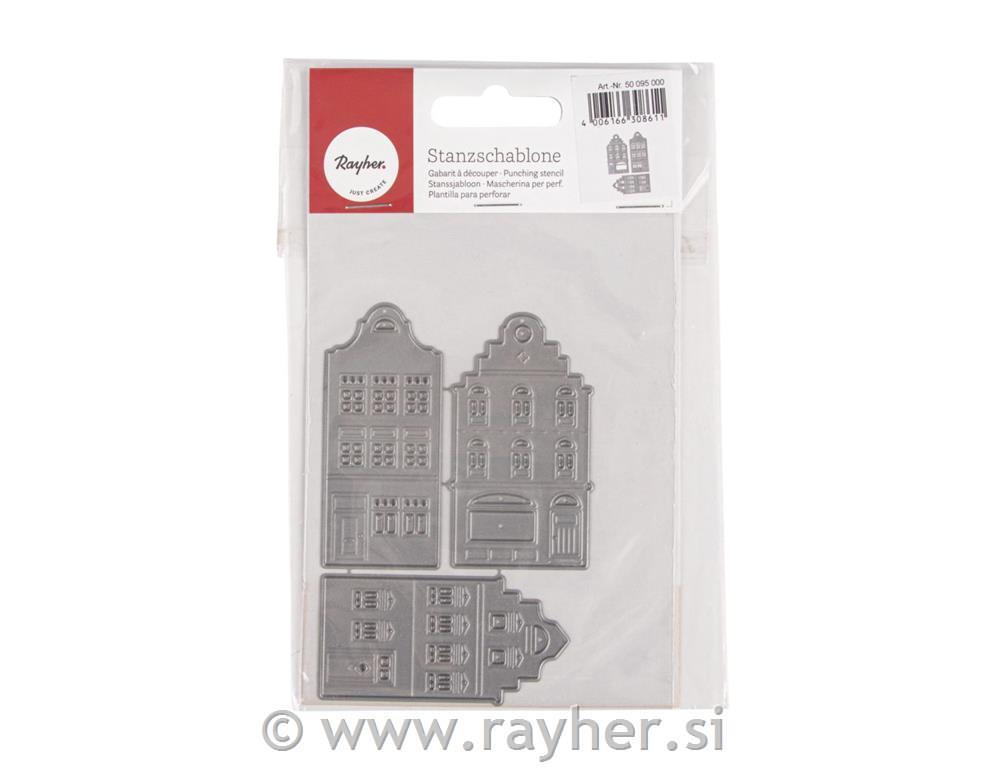 Rezalna šablona, Pročelja hiš, set 3