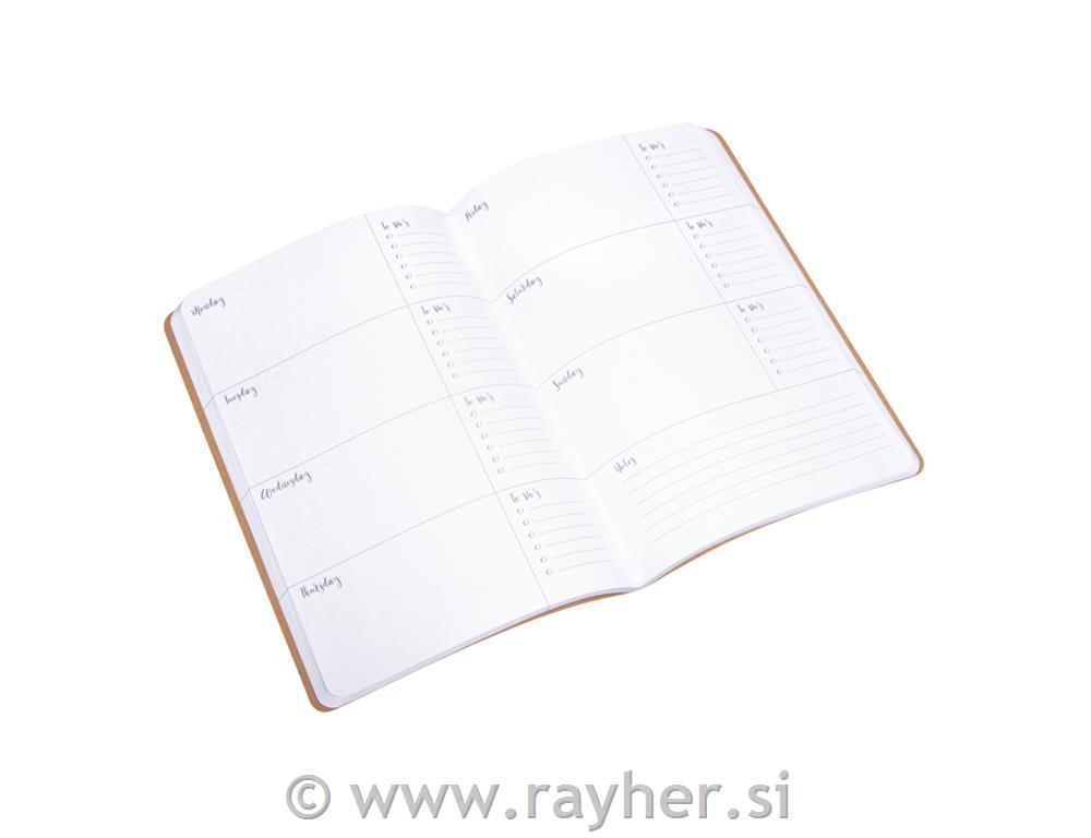 Booklet "Weekly Planner",FSC Mix CreditA5, 60 sheets, 80 g/m2kraft