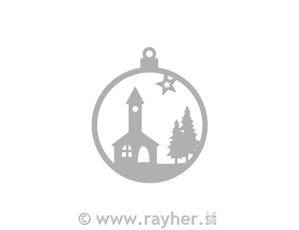 Rezalna šablona Rayher, Balonček - Cerkvica, 6.5cm