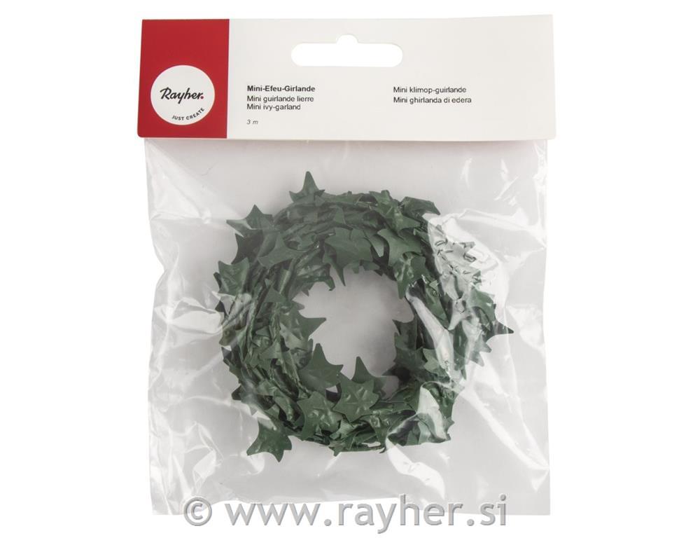 Girlanda, mini, 3 m, temno zelena