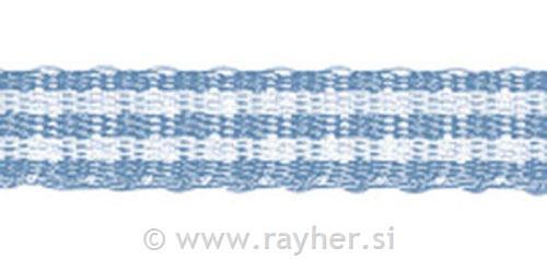 Checked pattern ribbon, light blue, 5 mm