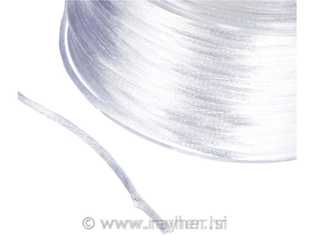 Satenska vrpca, bijela, 2 mm o, 50 m