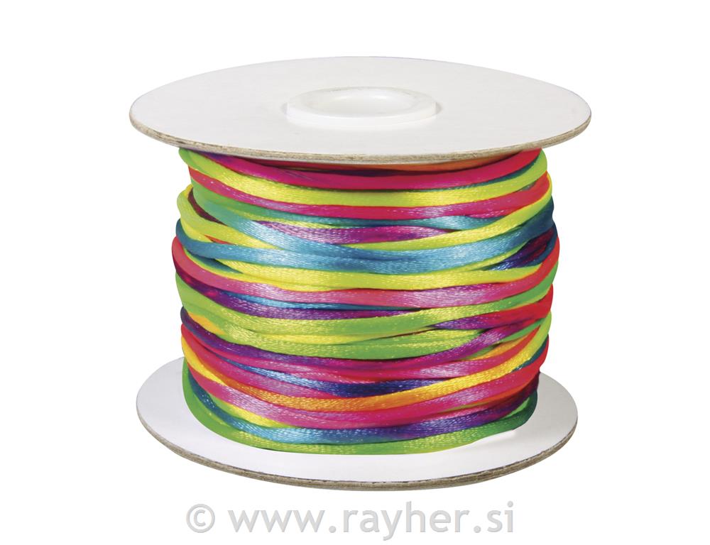 Saten vrvica, mešana, 2 mm o, 50 m